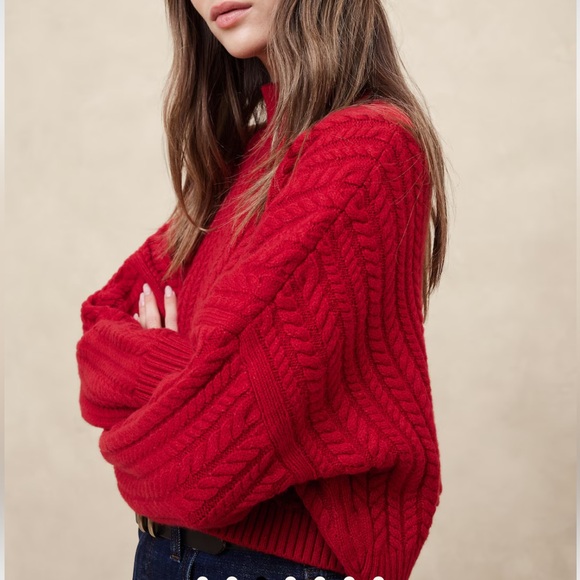 CROPPED CABLE TURTLENECK SWEATER - Picture 2 of 8